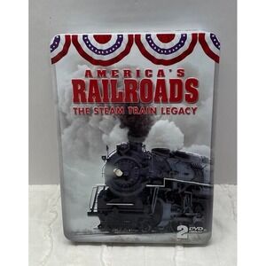 America's Railroads The Complete Steam Train Legacy on 2 DVD's in Collector Tin
